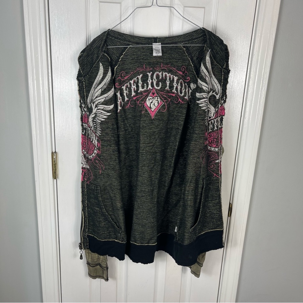 Affliction Reversible Hoodie Thermal Size XL - Picture 6 of 6